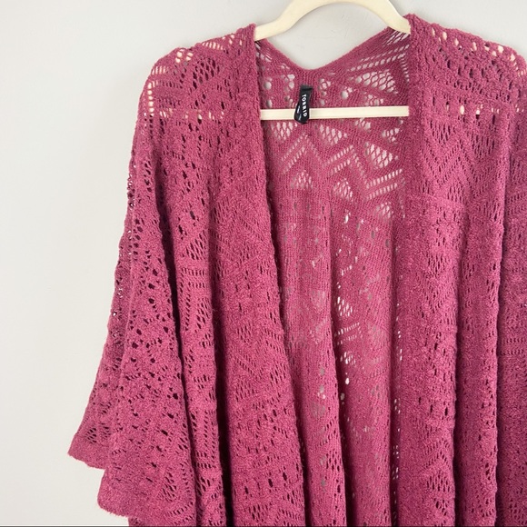 Torrid Burgundy Frayed Shaw - Picture 2 of 5